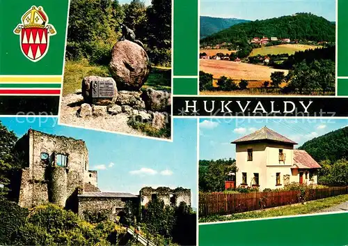 AK / Ansichtskarte Hukvaldy Pomnik pripominjici prvni provedeni Janackovy Liska Bystrouska na Hukvaldech Statni hrad Dum Leose Janacka Hukvaldy