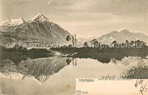 AK / Ansichtskarte Interlaken_BE Blick auf Niesen und Stockhorn Berner Alpen Interlaken_BE