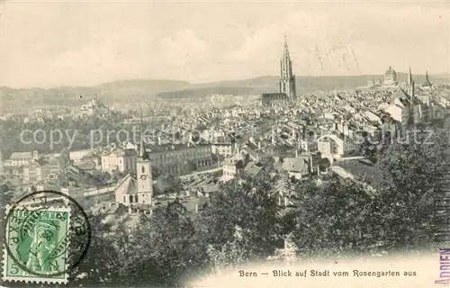 AK / Ansichtskarte Bern_BE Blick auf Stadt vom Rosengarten aus Bern_BE