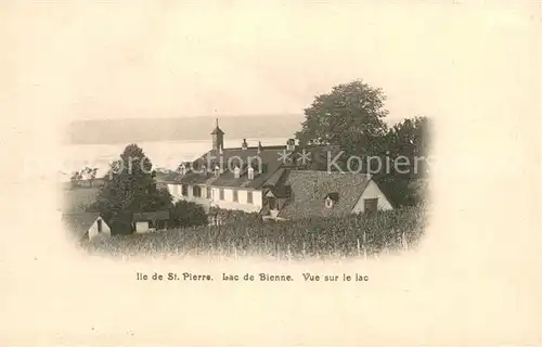 AK / Ansichtskarte St_Petersinsel Vue sur le lac Blick auf Bielersee St_Petersinsel