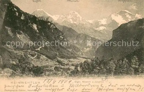AK / Ansichtskarte Heimwehfluh_BE Landschaftspanorama mit Eiger Moench und Jungfrau Berner Alpen 