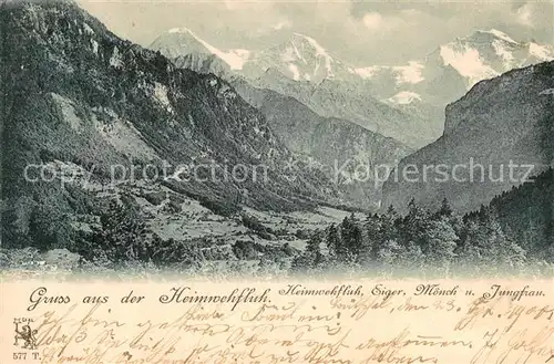 AK / Ansichtskarte Heimwehfluh_BE Landschaftspanorama mit Eiger Moench und Jungfrau Berner Alpen 