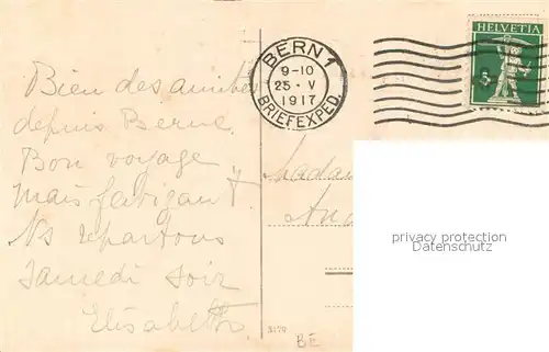 AK / Ansichtskarte Bern_BE Baerengraben Blick zu den Alpen Bern_BE