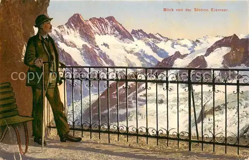 AK / Ansichtskarte Interlaken_BE Blick von der Station Eismeer Bergwelt Gletscher Berner Alpen Interlaken_BE