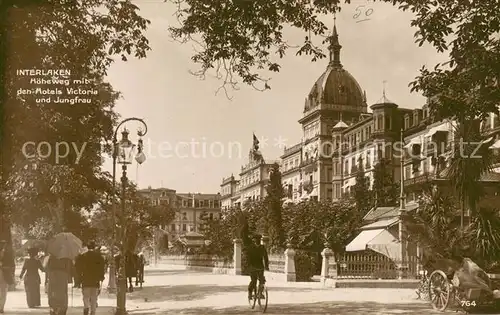 AK / Ansichtskarte Interlaken_BE Hoeheweg mit Hotels Victoria und Jungfrau Interlaken_BE