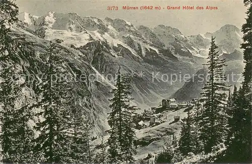 AK / Ansichtskarte Muerren_BE Grand Hotel des Alpes Berner Alpen Muerren_BE