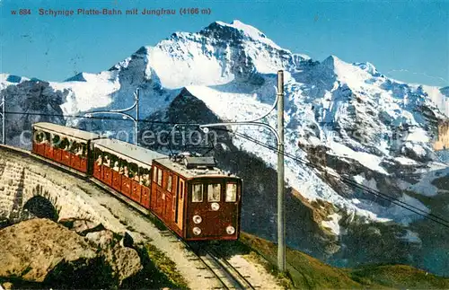 AK / Ansichtskarte Schynige_Platte Zahnradbahn mit Blick zu Jungfrau Berner Alpen Schynige_Platte