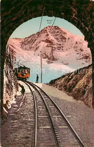 AK / Ansichtskarte Jungfraubahn Zahnradbahn Blick zu Moench Berner Alpen Jungfraubahn
