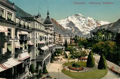 AK / Ansichtskarte Interlaken_BE Hoeheweg mit Blick zu Jungfrau Berner Alpen Interlaken_BE
