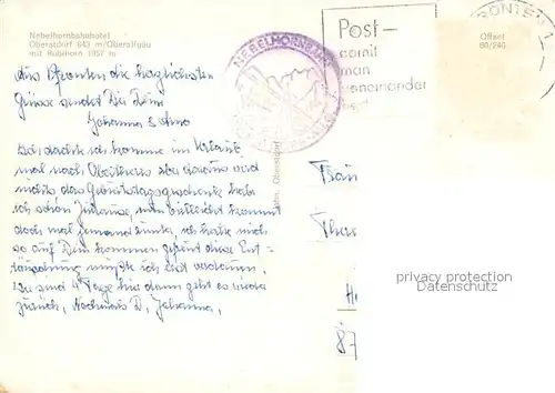 AK / Ansichtskarte Oberstdorf Nebelhornbahnhotel mit Rubihorn Oberstdorf