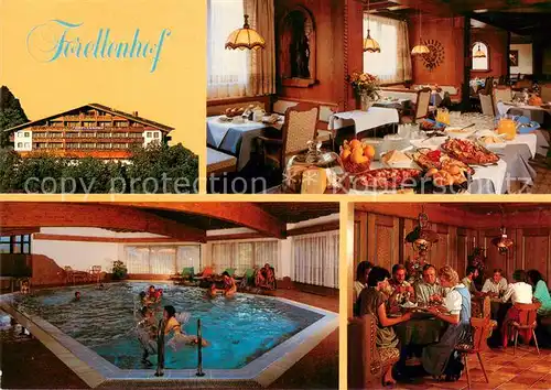 AK / Ansichtskarte Flachau Hotel Restaurant Forellenhof Gastraeume Hallenbad Flachau
