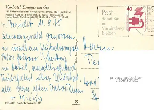 AK / Ansichtskarte Titisee Neustadt Kurhotel Brugger am See Titisee Neustadt
