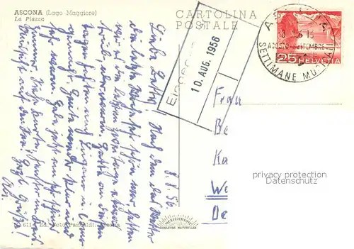 AK / Ansichtskarte Ascona_TI La Piazza Ascona_TI