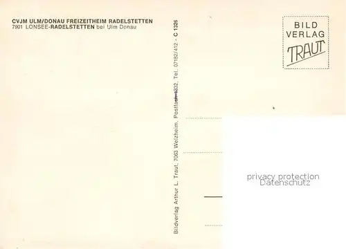 AK / Ansichtskarte Radelstetten_Lonsee CVJM Ulm Donau Freizeitheim Radelstetten Radelstetten_Lonsee