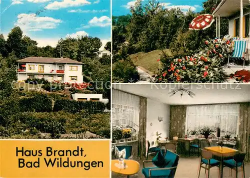 AK / Ansichtskarte Bad_Wildungen Pension Haus Brandt Terrasse Stube Bad_Wildungen