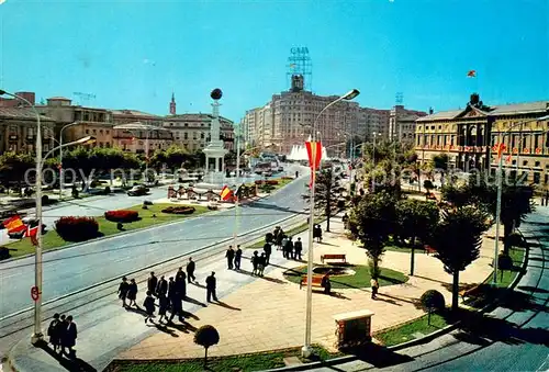 AK / Ansichtskarte Zaragoza_Saragossa_Espana Aragon Platz und Unabhaengigkeits Boulevard 
