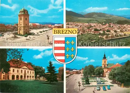 AK / Ansichtskarte Brezno_Slovakia Marktplatz Kirche Panorama 
