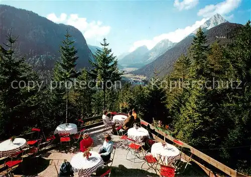 AK / Ansichtskarte Mittenwald_Karwendel_Tirol Ederkanzel Terrasse Mittenwald_Karwendel