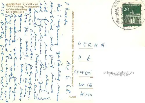 AK / Ansichtskarte Winterberg_Hochsauerland Jugendkurheim St Ursula Winterberg_Hochsauerland
