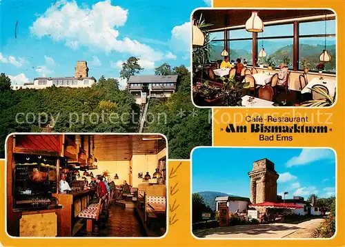 AK / Ansichtskarte Bad_Ems Cafe Restaurant Am Bismarckturm Gaststube Bar Bad_Ems