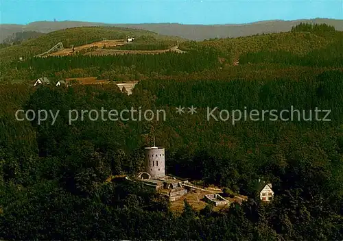 AK / Ansichtskarte Hilchenbach Ginsburg Ruine Siegerland Fliegeraufnahme 