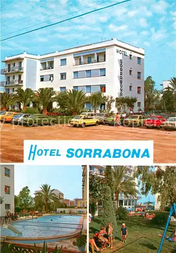 AK / Ansichtskarte Pineda_de_Mar Hotel Sorrabona Freibad Park Pineda_de_Mar