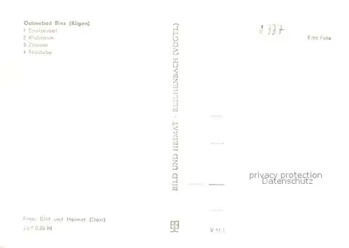 AK / Ansichtskarte Binz_Ruegen Jugendtouristenhotel Heinz Kapelle m. Speisesaal und Zimmer Binz_Ruegen