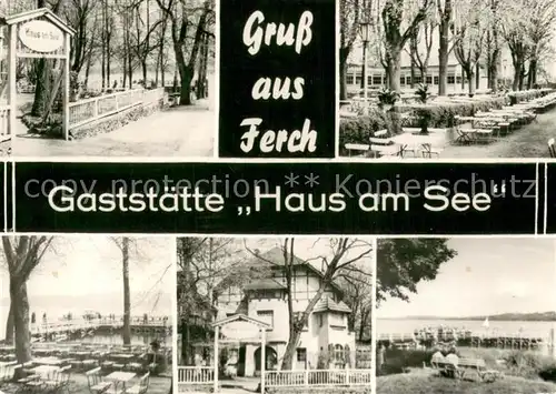 AK / Ansichtskarte Ferch Gaststaette Haus am See Teilansichten m. Seeblick Ferch