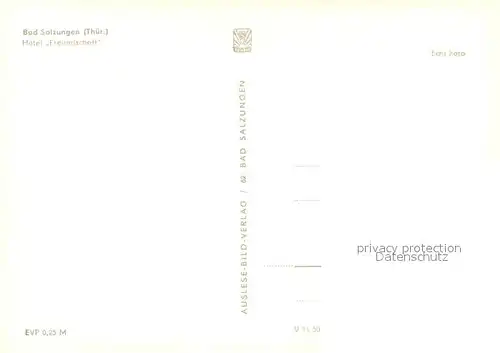 AK / Ansichtskarte Bad_Salzungen Hotel Freundschaft Aussenansicht Bad_Salzungen