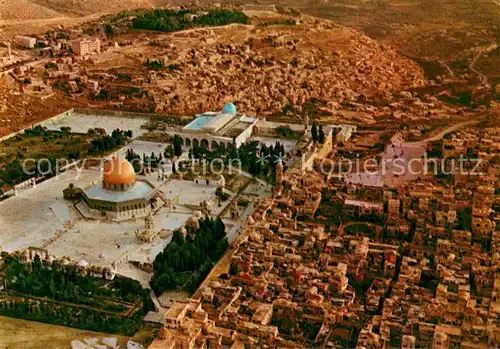AK / Ansichtskarte Jerusalem_Yerushalayim Fliegeraufnahme Altstadt m. Feldendom und Western Wall Jerusalem_Yerushalayim