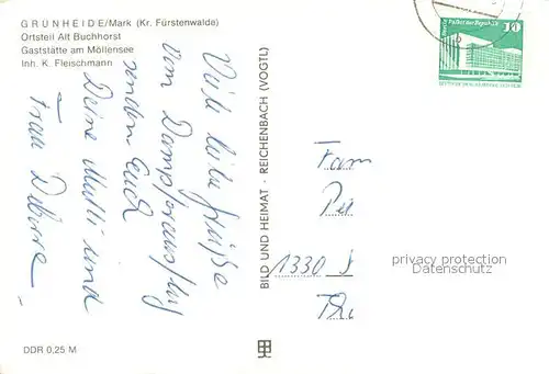 AK / Ansichtskarte Gruenheide_Mark Gaststaette am Moellensee Aussenansicht Gruenheide Mark