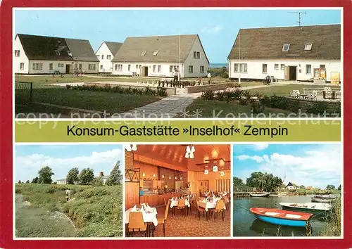 AK / Ansichtskarte Zempin Konsum Gaststaette Inselhof Teilansichten Zempin