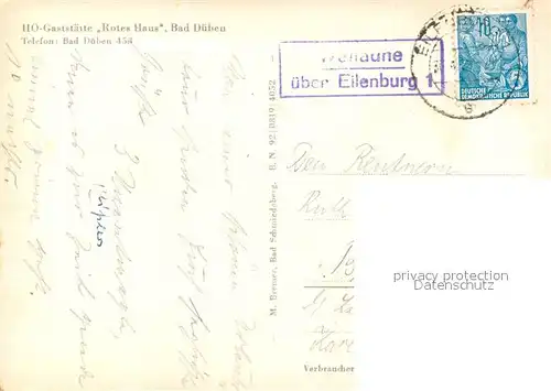 AK / Ansichtskarte Bad_Dueben HO Gaststaette Rotes Haus Aussenansicht Bad_Dueben