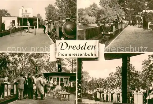 AK / Ansichtskarte Dresden Pioniereisenbahn Teilansichten Dresden