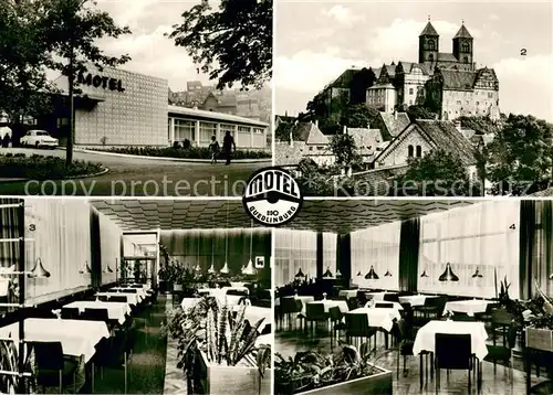 AK / Ansichtskarte Quedlinburg Schloss  und Domansicht m. Motel Innenansicht Quedlinburg