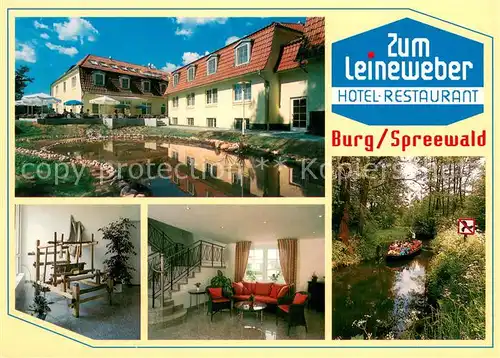 AK / Ansichtskarte Burg_Spreewald Hotel Restaurant Zum Leineweber Teilansichten Burg Spreewald
