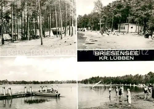 AK / Ansichtskarte Briesensee Seeansichten m. Campingplatz Briesensee