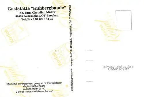 AK / Ansichtskarte Netzschkau Gaststaette Kuhbergbaude Innen  und Aussenansicht Netzschkau