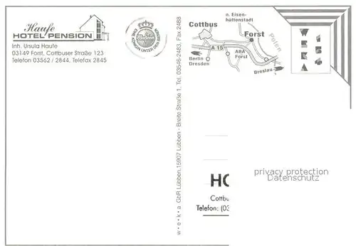 AK / Ansichtskarte Forst_Lausitz Hotel Haufe Aussenansicht Forst_Lausitz