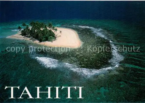 AK / Ansichtskarte Tahiti_Polynesien Fliegeraufnahme Muto in the lagoon of Tahiti Tahiti Polynesien