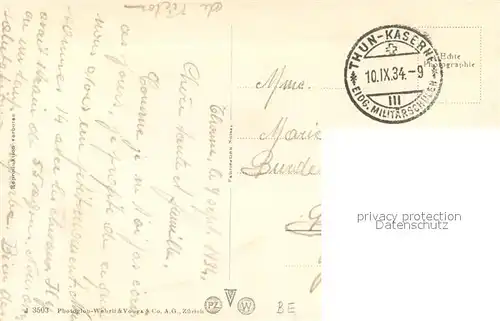 AK / Ansichtskarte Thun_BE Stadtpanorama Aare Schloss Thun_BE