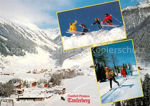 AK / Ansichtskarte Niederthai_Umhausen_Tirol Gasthof Pension Tauferberg Skifahrer Niederthai_Umhausen_Tirol