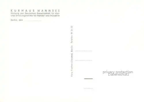 AK / Ansichtskarte Berlin Kurhaus Wannsee Berlin