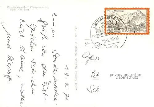 AK / Ansichtskarte Oberammergau Hotel Alte Post Oberammergau