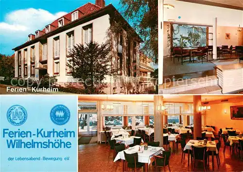 AK / Ansichtskarte Wilhelmshoehe_Kassel Ferien Kurheim Wilhelmshoehe Speisesaal Wilhelmshoehe Kassel