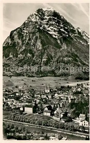 AK / Ansichtskarte Glarus_GL Fliegeraufnahme mit Glaernisch Glarus_GL