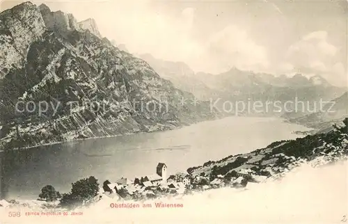 AK / Ansichtskarte Obstalden am Walensee Panorama Obstalden