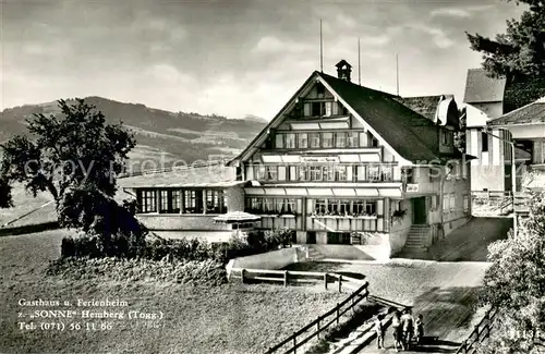 AK / Ansichtskarte Hemberg_SG Gasthaus und Ferienheim zur Sonne Hemberg_SG