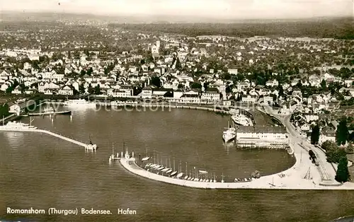 AK / Ansichtskarte Romanshorn_Bodensee Hafen Fliegeraufnahme Romanshorn Bodensee