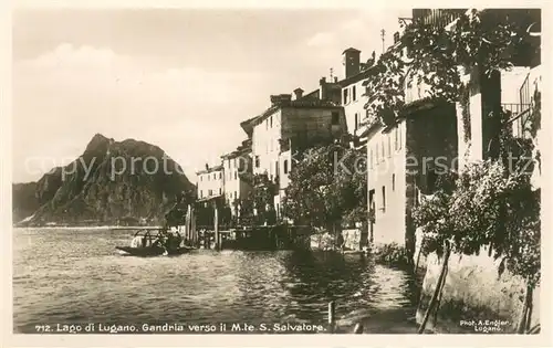 AK / Ansichtskarte Gandria_Lago_di_Lugano verso il Monte San Salvatore Gandria_Lago_di_Lugano